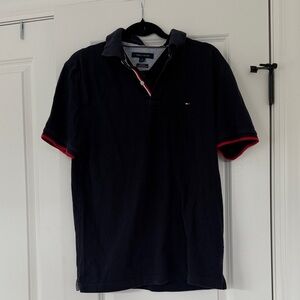Tommy Hilfiger Navy Polo with Red Contrast Trim